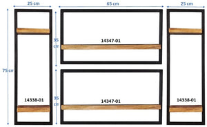 Wandregal-Set, 4-teilig 2 große und 2 kleine Wandregale | Maße der Einzelregale: 2 x 25x25x75cm, 2 x 65x25x35 cm