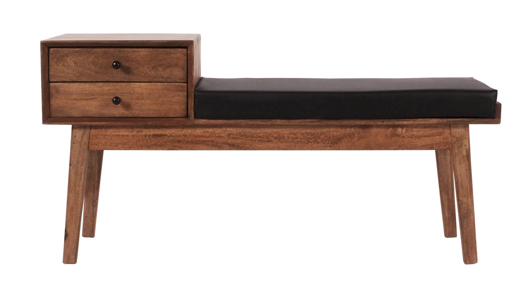 Bank  mit Sitzfläche, 2 Schubladen | 100% PU, Sitzhöhe 48 cm, Schubladeninnenmaß 32x31x7 cm