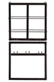 Wandregal-Set, 2-teilig Halterung für 2 Flaschen und 6 Gläser | 1x horizontales Weinregal für 2 Flaschen 35x15x35 cm, 1x Wandregal für 3 Gläser 35x15x35 cm, Metallstärke 2x2 cm