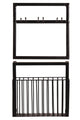 Wandregal-Set, 2-teilig 1 Korb, Halterung für 3 Gläser | 1x Wandregal für 3 Gläser 35x15x35 cm, 1x Wandregal mit Korkenfang 35x15x35 cm, Metallstärke 2x2 cm
