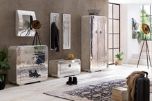 Laden Sie das Bild in den Galerie-Viewer, Dielen-Set 1 großer Schuhschrank, 1 kleiner Schuhschrank, 2 Garderobenpaneele, 1 Spiegel, 1 Schrank