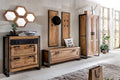 Dielen-Set 1 großer Schuhschrank, 1 kleiner Schuhschrank, 2 Garderobenpaneele, 4 Spiegel, 1 Schrank