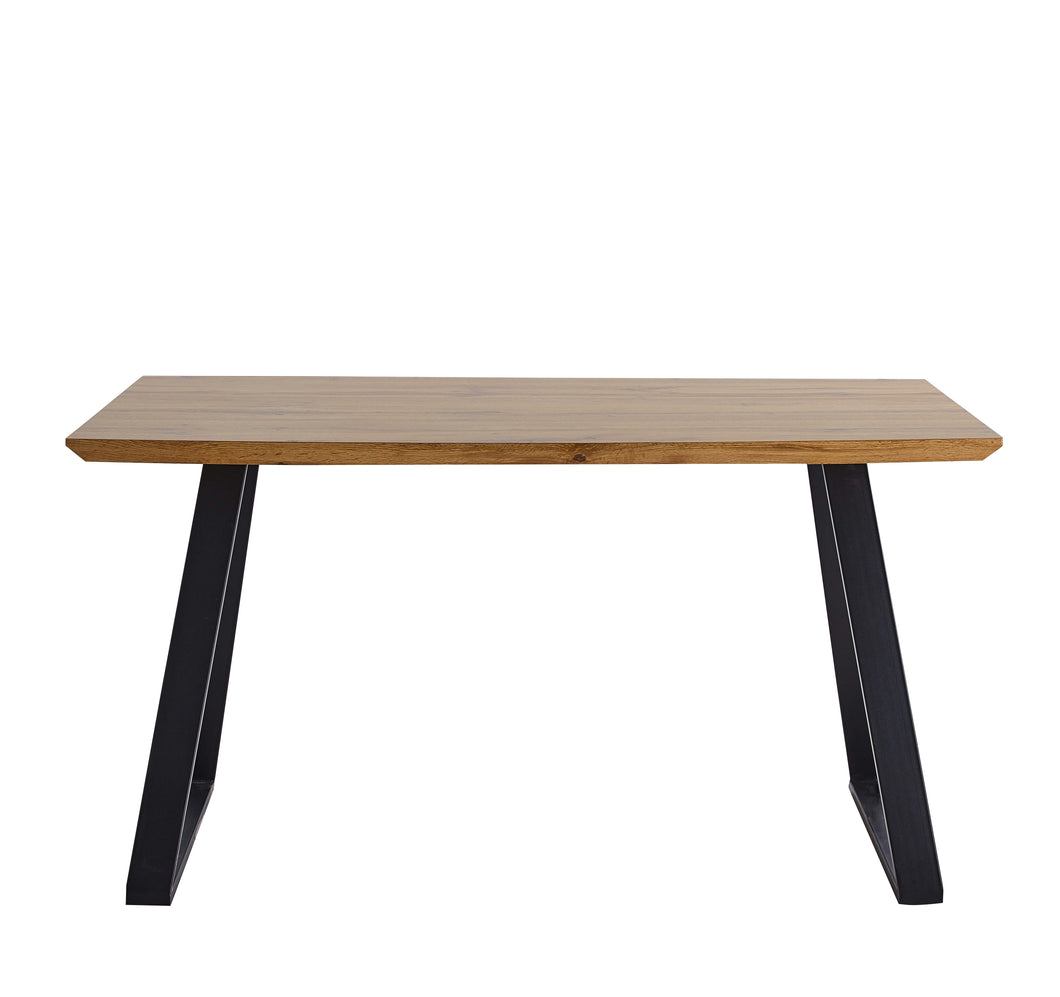 Tisch 140x80 cm mit sich verjüngendem Kufengestell | Plattenstärke 40 mm