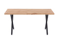 Tisch 160x90 cm mit X-Gestell | Plattenstärke 40 mm, Gestell 4x4 cm, Abstand vom Gestell zur kurzen Seite 18 cm