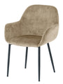Armlehnstuhl, 2er-Set Samt beige, Metallbeine