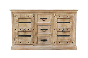 Sideboard 2 Türen, 3 Schubladen | je 1 fester Boden hinter den Türen, Fachmaße 44x34x33 cm, Schubladeninnenmaß 27,5x31x17,5 cm, Schubladenschienen aus Holz