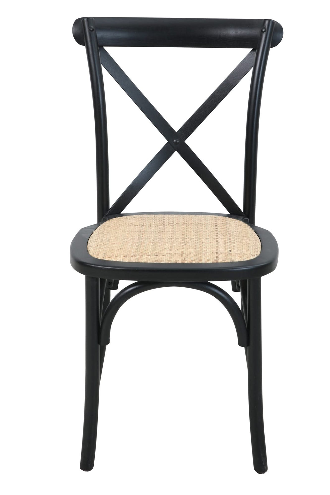 Stuhl, 2er-Set gepolsteter Sitz, mit Rattan, stapelbar | Sitzhöhe: ca. 46 cm, Sitzbreite: ca. 45 cm, Sitztiefe: ca. 41 cm, max. Belastbarkeit: 100 KG