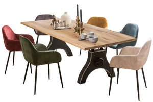Tisch 240x100 cm Platte mit gerader Kante und Lamellen / Gestell A-förmig, schwarz | Bestehend aus Gestell 07114-44 + Tischplatte 07145-04 - Plattenstärke 20 mm auf 40 mm aufgedoppelt, Kurbelrad ohne Funktion
