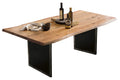 Tisch 160x85 cm Akazie natur, Plattenstärke 36 mm / Gestell im Used Look