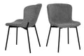 Stuhl 2er Set Bezug Bouclé grau