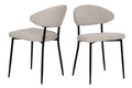 Stuhl 2er Set Bezug Strukturstoff beige