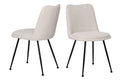 Stuhl 2er Set Bezug Bouclé weiß