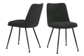 Stuhl 2er Set Bezug Bouclé schwarz