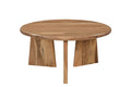 Couchtisch Ø 90 cm mit abgerundeten Kanten | Plattenstärke: 4 cm, Abstand Außenkante Holzwange bis Tischplatte: ca. 7 cm