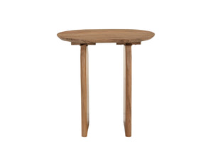 Beistelltisch mit ovaler Tischplatte | Plattenstärke: 3 cm, Abstand zwischen den Holzwangen: ca. 23 cm