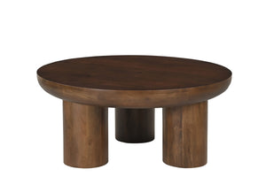Couchtisch runde Tischplatte | 3 zylinderförmige Füße, Plattenstärke: ca. 10 cm, Ø der Füße: 3x ca. 20,5 cm, Höhe der Füße: 30 cm