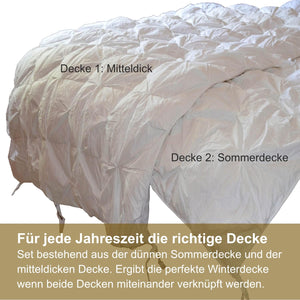 Traumreiter 4 Jahreszeiten Daunendecke 2-er Set mit Decke Leicht + Decke Medium