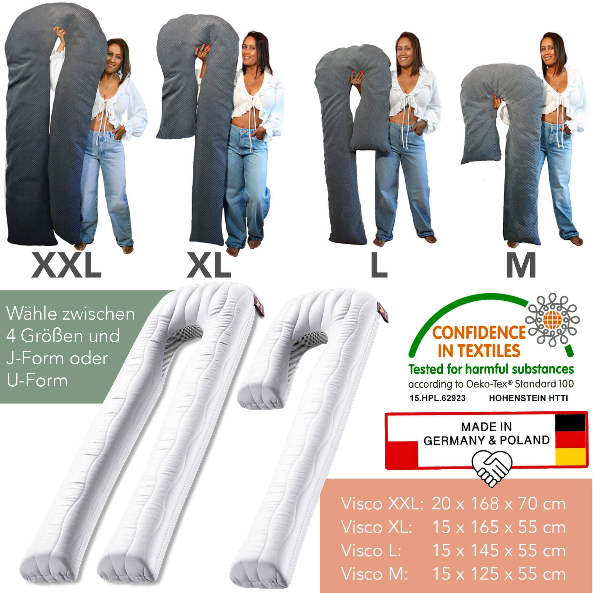 Komfortkissen VISCO XXL mit Bezug Deluxe