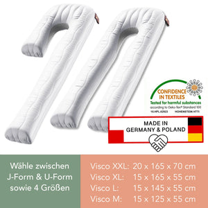 VISCO J Seitenschläferkissen mit Bezug Velour Deluxe