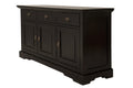 Sideboard 3 Türen, 3 Schubladen auf Holzauszügen | links ein durchgängiger und rechts ein kleiner, fester Einlegeboden, Fachmaße 2 x 41x35x21 cm und 2 x 85x35x21 cm, Fachmaße 41x35x21 cm, Schubladeninnenmaß 38x31,5x12,5 cm