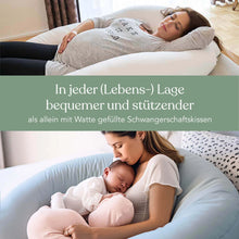 Laden Sie das Bild in den Galerie-Viewer, VISCO J Seitenschläferkissen mit Bezug Velour Deluxe