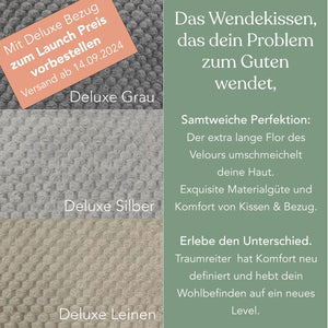 VISCO XXL Seitenschläferkissen mit Bezug Velour Deluxe