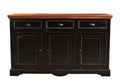 Sideboard 3 Schubladen, 3 Türen | je 1 loser Boden hinter jeder Tür, Fachinnenmaße 39,5/44x34x25 cm, ohne Boden 52/57 cm hoch, Schubladeninnenmaße 38x34x10 cm