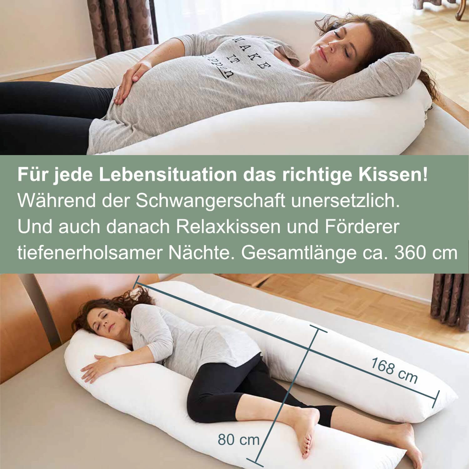 Seitenschläferkissen VISCO XXL mit Bezug Baumwolle