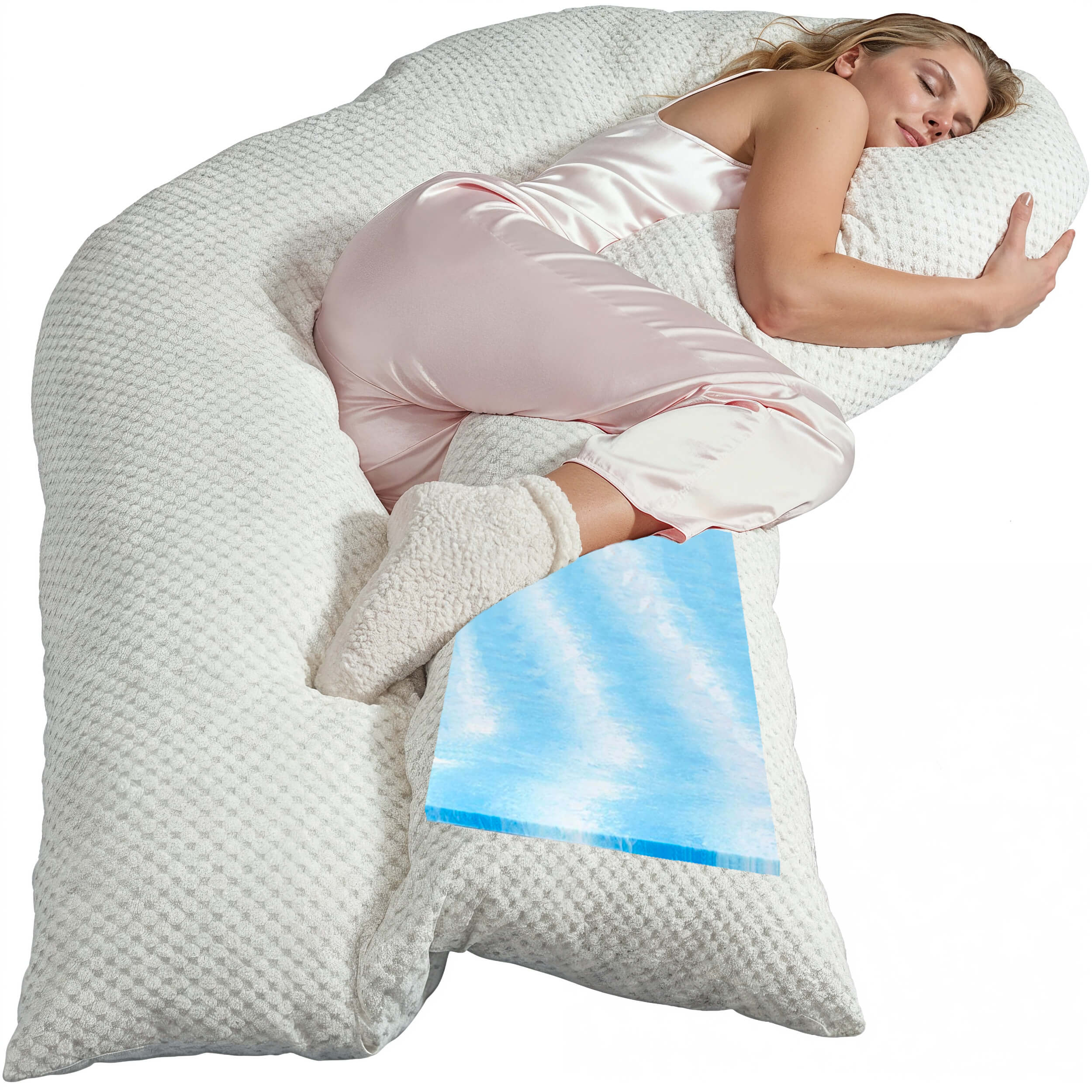 Seitenschläferkissen VISCO XXL mit Bezug Deluxe