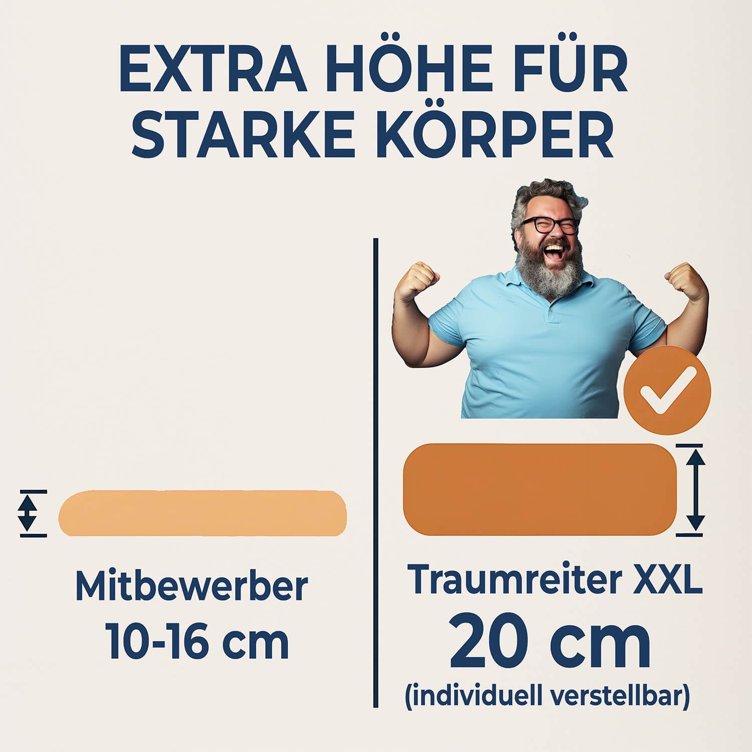 Seitenschläferkissen VISCO XXL mit Bezug Baumwolle