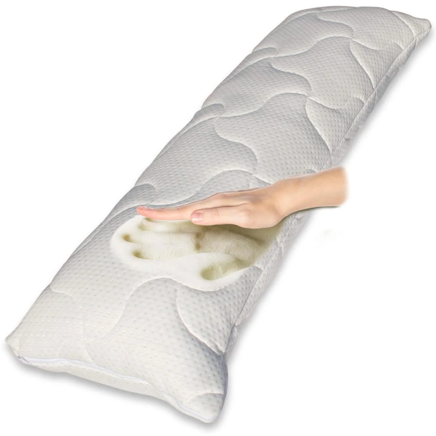 Seitenschläferkissen VISCO 140x40 cm mit Bezug Baumwolle