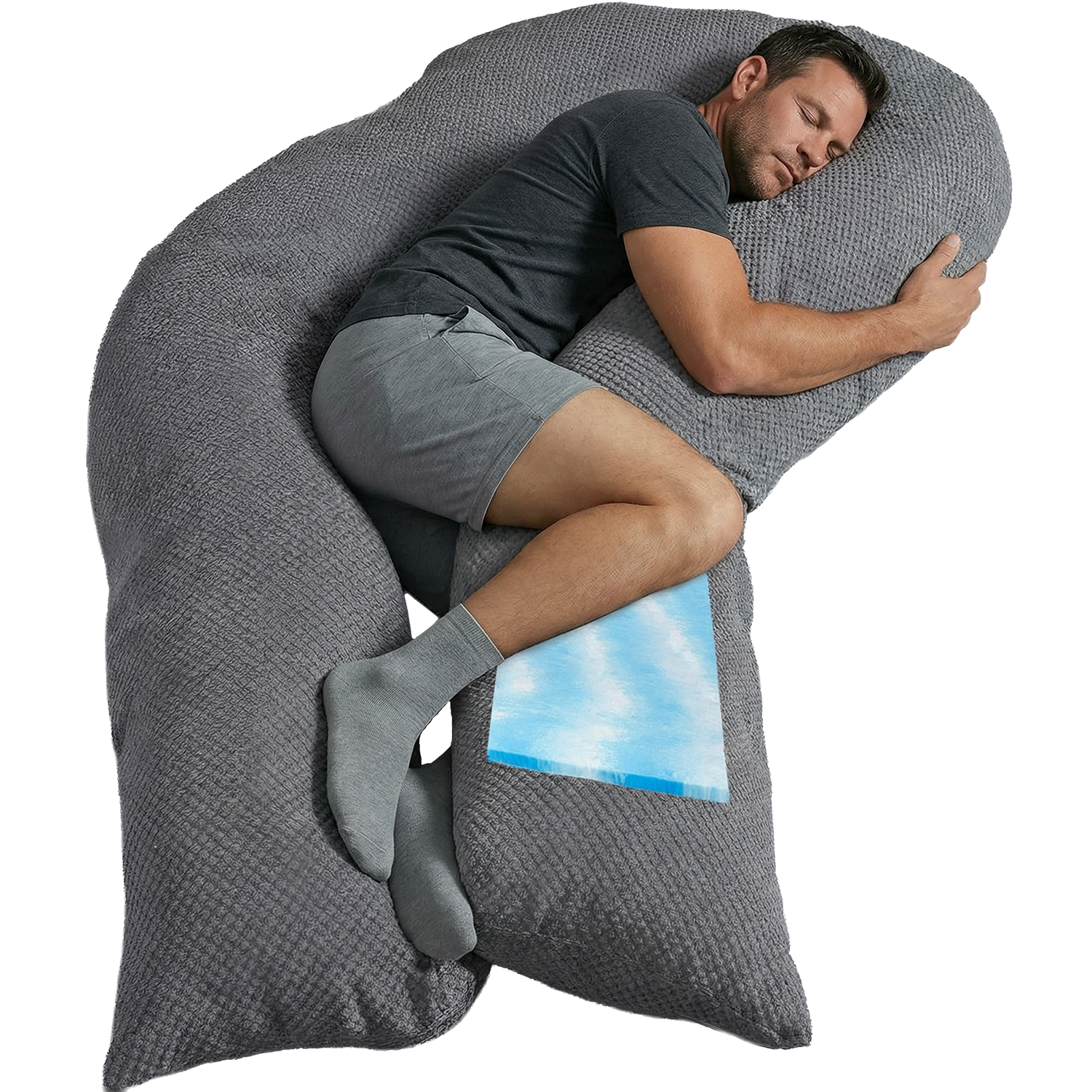 Visco XXL PRO Seitenschläferkissen mit Bezug Deluxe