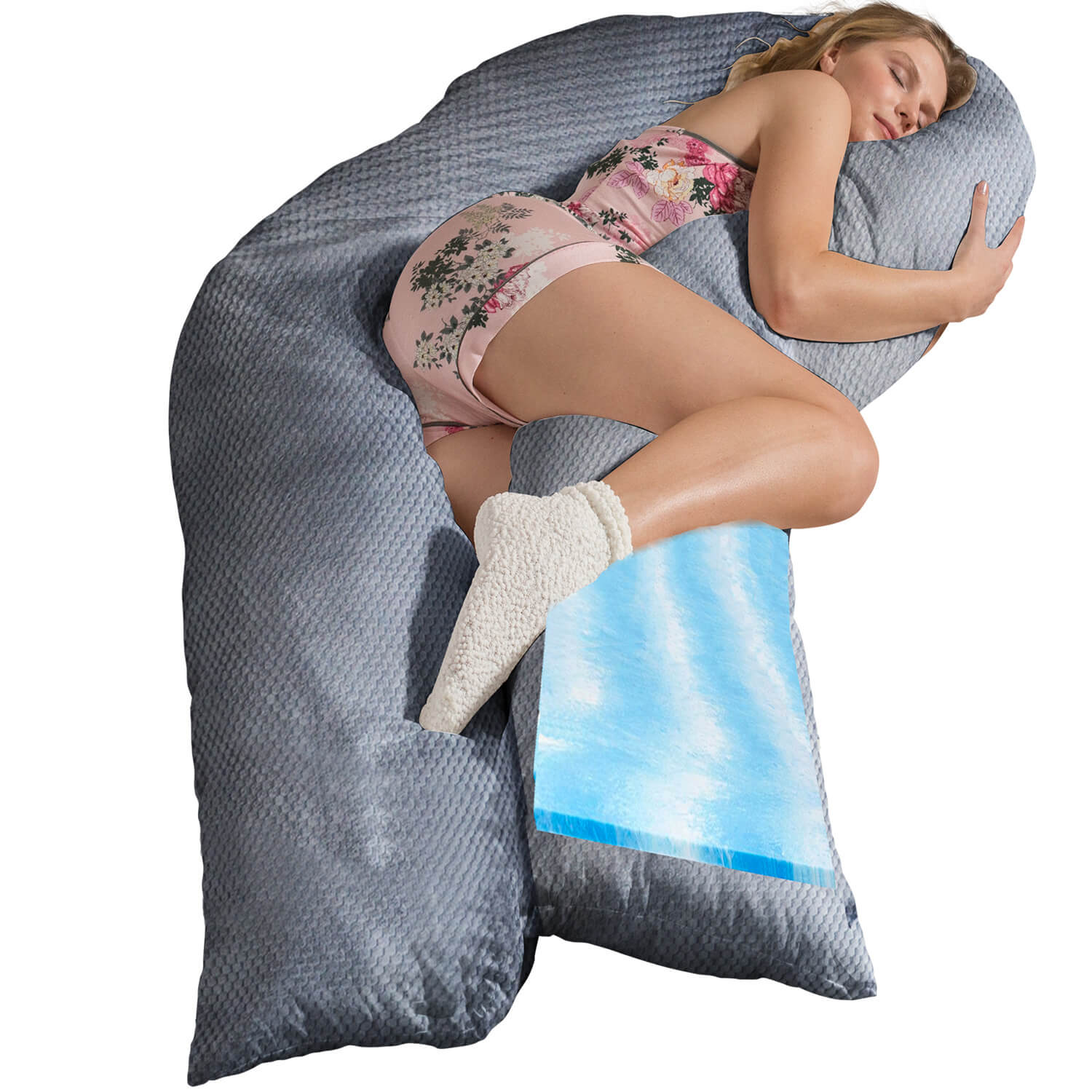 Seitenschläferkissen VISCO mit Bezug Deluxe