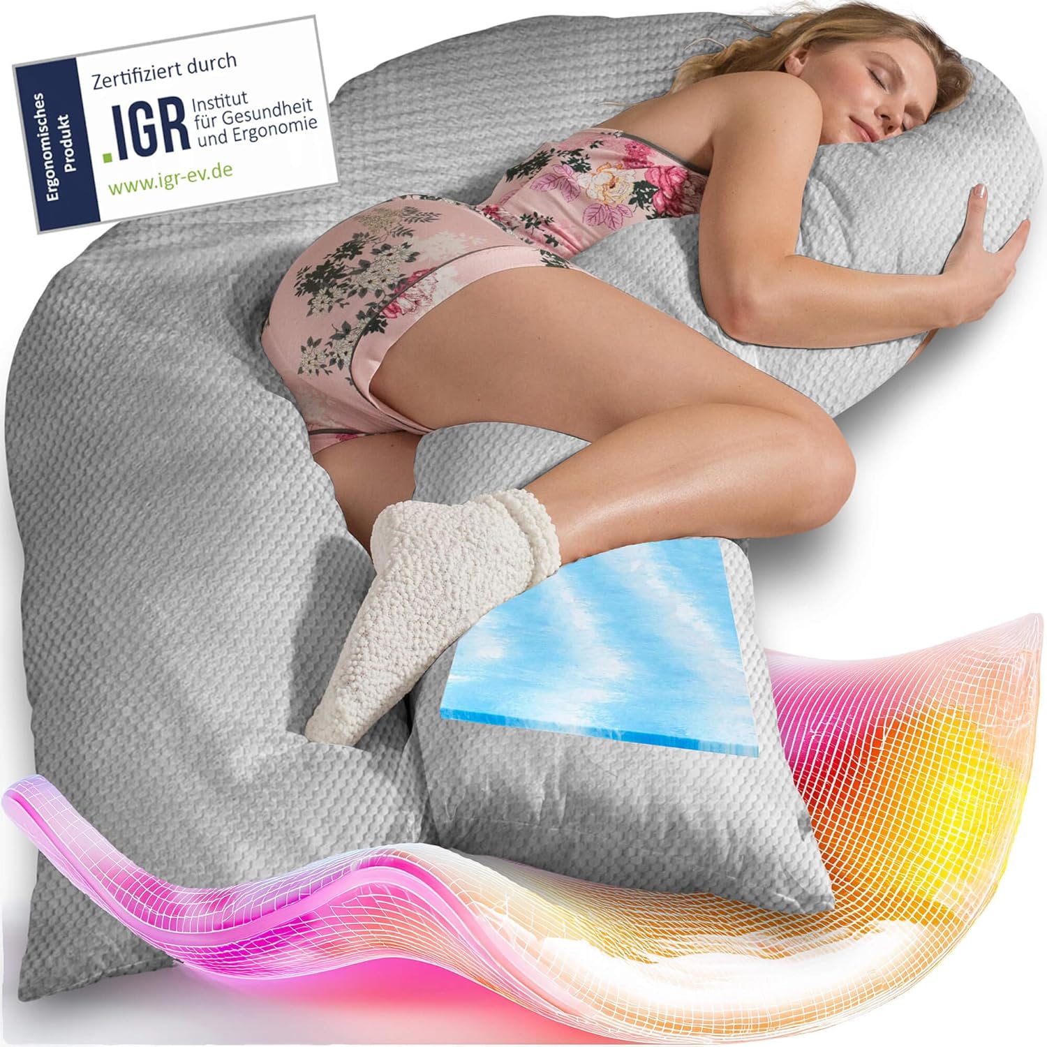 Seitenschläferkissen VISCO mit Bezug Deluxe