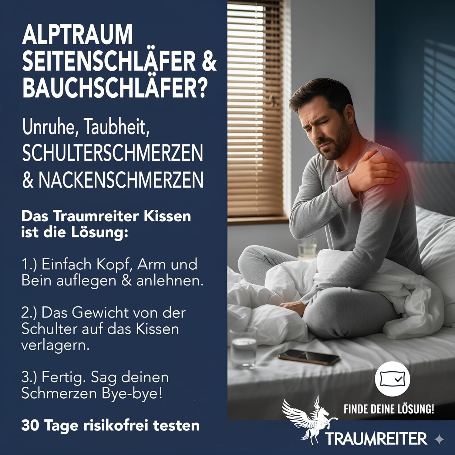 Visco XXL PRO Seitenschläferkissen mit Bezug Deluxe