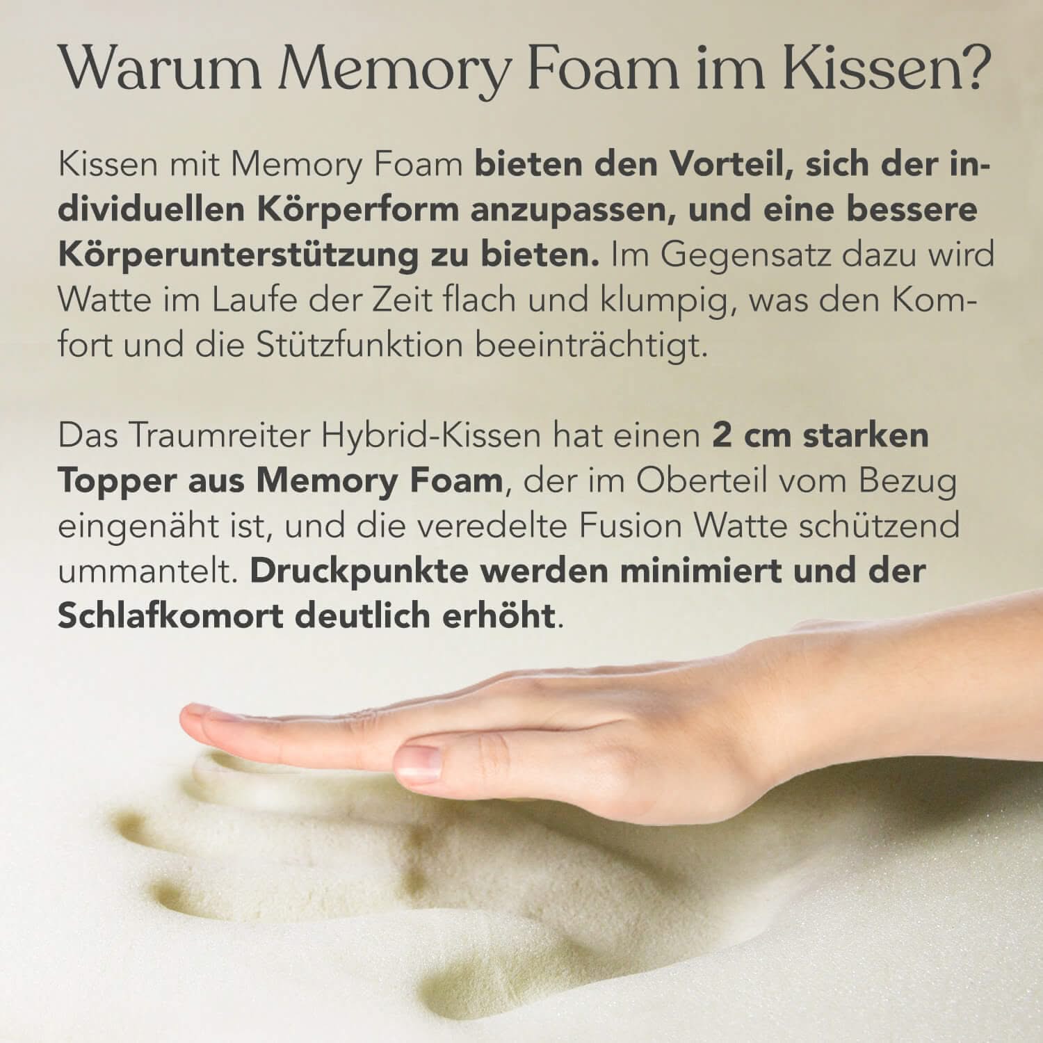 Seitenschläferkissen VISCO XXL mit Bezug Baumwolle