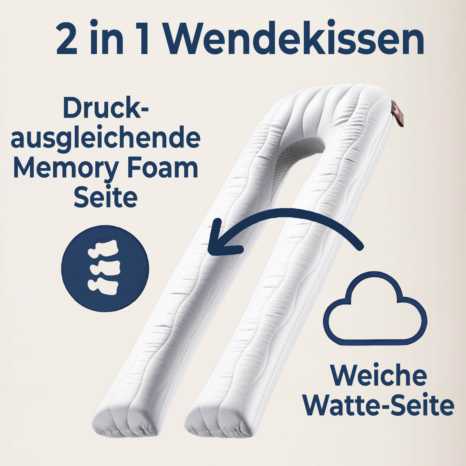 Stillkissen XXL VISCO U mit Bezug Deluxe