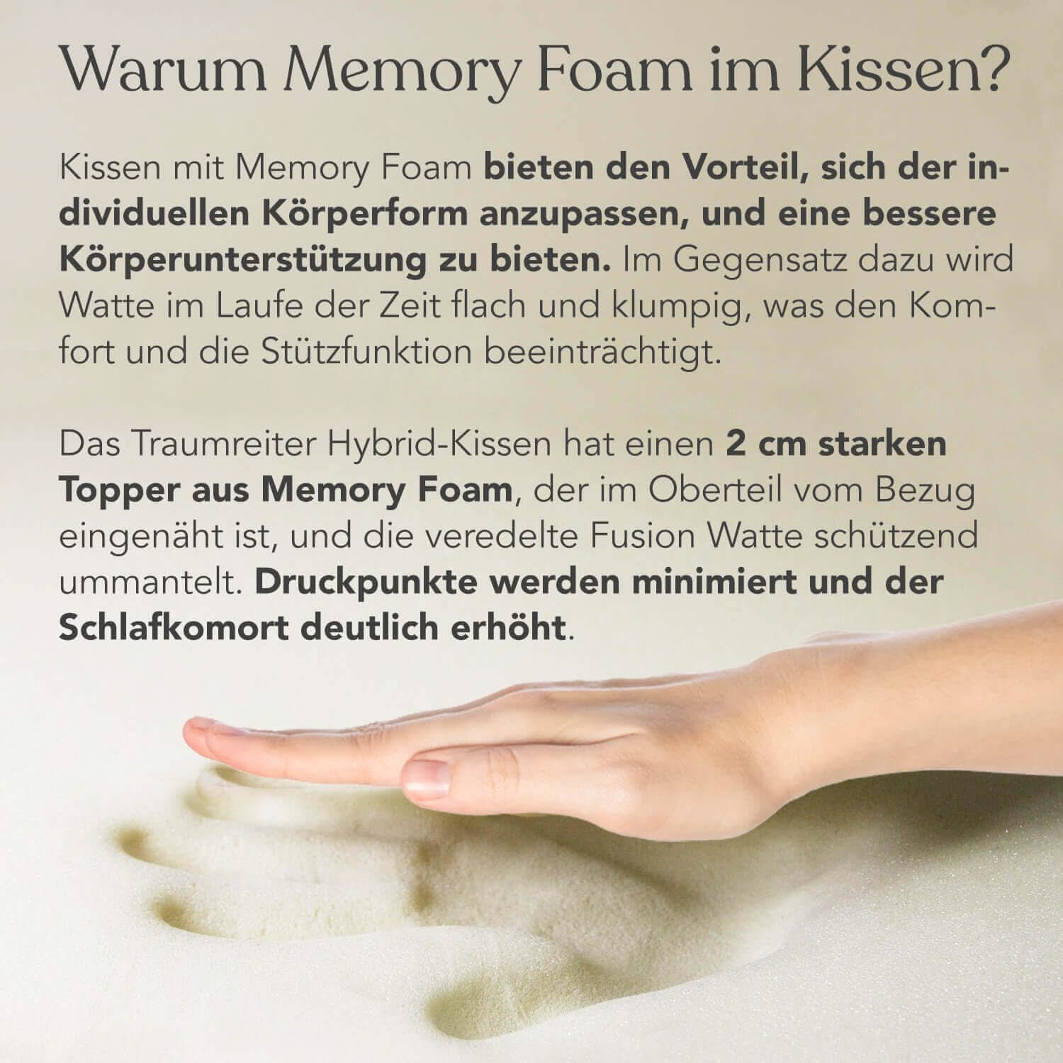 Seitenschläferkissen VISCO COMFORT U mit Bezug Deluxe - Seitenschläferkissen