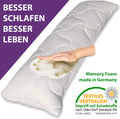 Seitenschläferkissen VISCO GEL PROFESSIONAL Größe XL (extrabreit) 140x50 cm mit Bezug Baumwolle - 