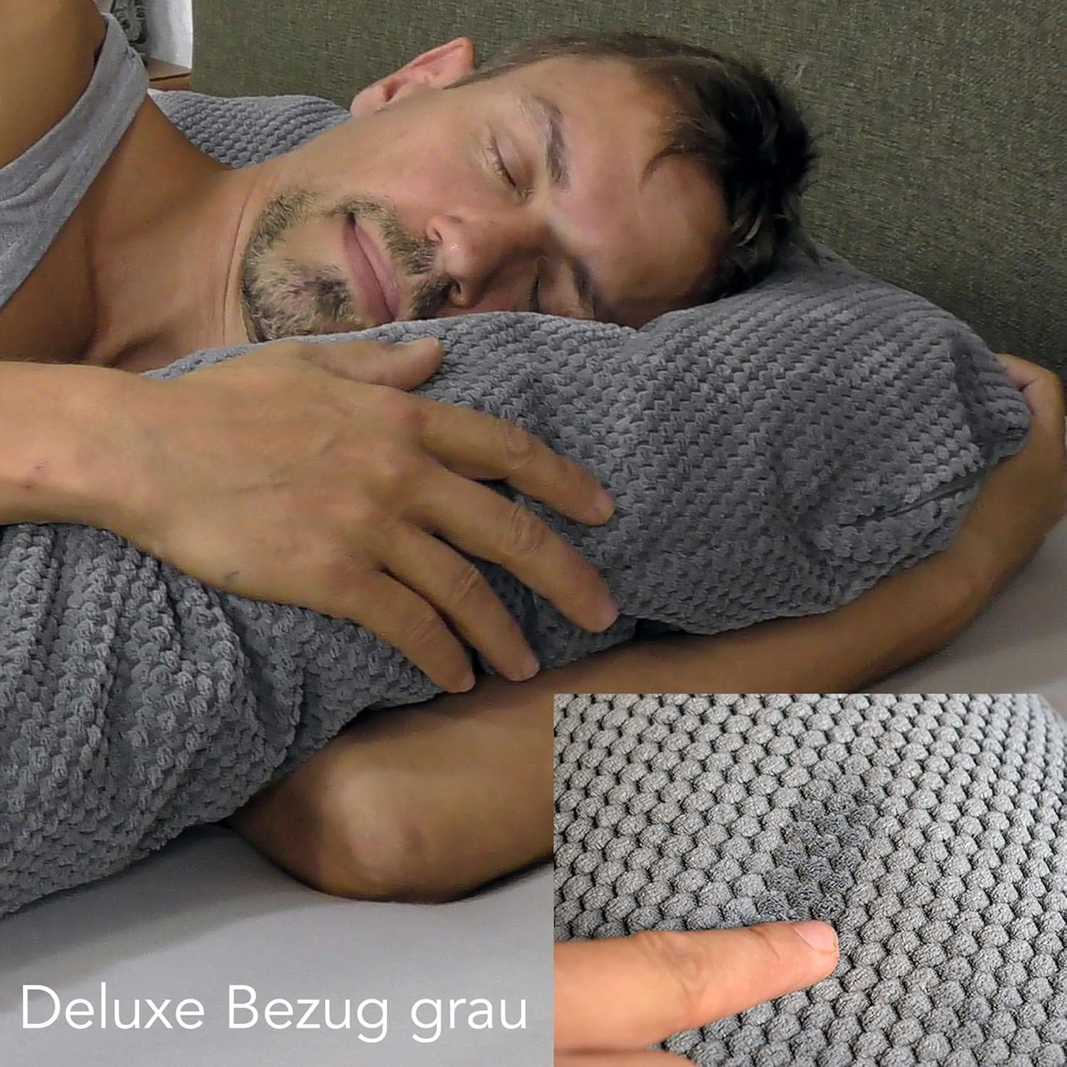 Seitenschläferkissen VISCO XXL PROFESSIONAL mit Bezug Velour Deluxe - Seitenschläferkissen