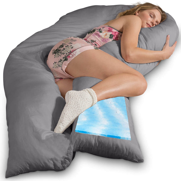 Seitenschläferkissen VISCO XXL mit Bezug Baumwolle
