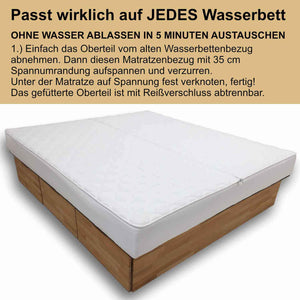 Wasserbett Spannauflage Doppeltuch mit Reißverschluß für jedes Wasserbett - 