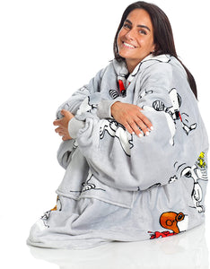 Sweatshirt-Hoodie Decke mit Snoopy Motiv 95x95 cm
