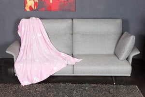 Kuscheldecke Plaid rosa mit glühenden Einhorn Motiv 130x150 cm