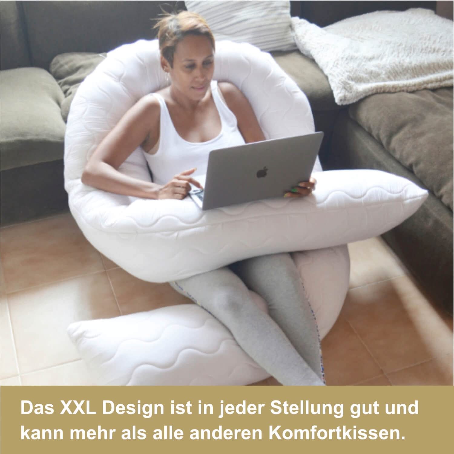 Seitenschläferkissen VISCO XXL mit Bezug Baumwolle